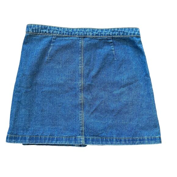 Brandy Melville Denim Mini Skirt Women Junior Medium Blue Jean Button Up Pockets - Picture 2 of 8